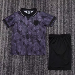 Camiseta Inglaterra Retro 1990 Edición Especial Negro/Gris Niño Kit