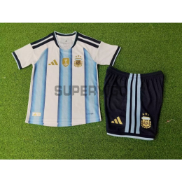 Camiseta Argentina Primera Equipación Mundial 2026 Azul/Blanco Niño Kit (EDICIÓN JUGADOR)