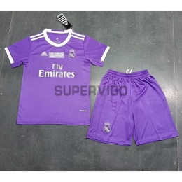 Camiseta Real Madrid Segunda Equipación Retro 16/17 Niño Kit