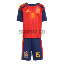 Camiseta Baena 15 España Primera Equipación 2026 Rojo/Azul Niño Kit