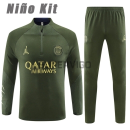Sudadera de Entrenamiento PSG Verde 2023/2024 Niño Kit
