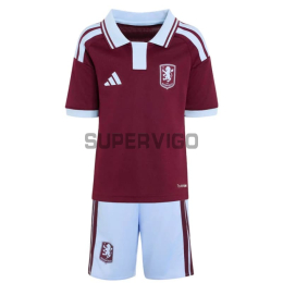 Camiseta Aston Villa Primera Equipación 2026/2027 Borgoña Niño Kit