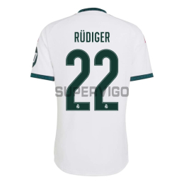 Camiseta RUDIGER 22 Real Madrid Primera Equipación 2026/2027 Blanco con Parche HP