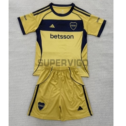 Camiseta Boca Juniors Segunda Equipación 2025/2026 Amarillo Niño Kit