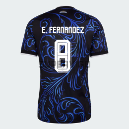 Camiseta E.Fernández 8 Argentina Segunda Equipación Mundial 2026 Azul con FIFA2022