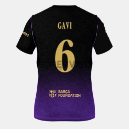 Camiseta GAVI 6 Barcelona Segunda Equipación 2026/2027 Negro/Morado UCL