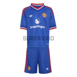 Camiseta Manchester United Segunda Equipación 2026/2027 Azul Niño Kit