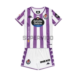 Camiseta Real Valladolid  Primera Equipación 2025/2026 Morado/Blanco Niño Kit con Parche La Liga