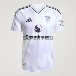 Camiseta Manchester United Segunda Equipación 2025/2026 Blanco/Morado Claro