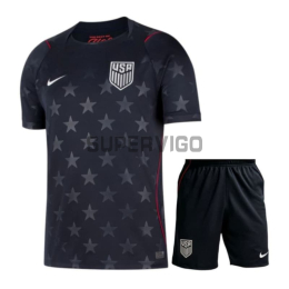 Camiseta EE.UU Segunda Equipación Mundial 2026 Negro Obsidiana Niño Kit