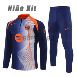 Sudadera De Entrenamiento Barcelona 2025/2026 Niño Kit Azul/Naranja