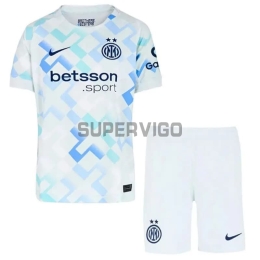 Camiseta Inter de Milan Segunda Equipación 2025/2026 Blanco Niño Kit