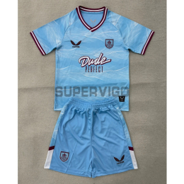 Camiseta Burnley FC Segunda Equipación 2025/2026 Azul Claro Niño Kit