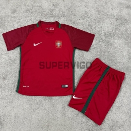 Camiseta Portugal Primera Equipación Retro 2016 Niño Kit