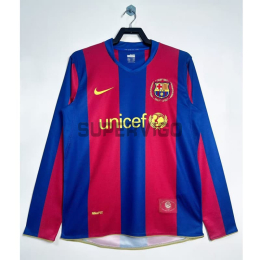 Camiseta Barcelona Primera Equipación Retro 2007/08 ML Rojo/Azul
