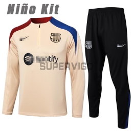 Sudadera De Entrenamiento Barcelona 2024/2025 Niño Kit Caqui