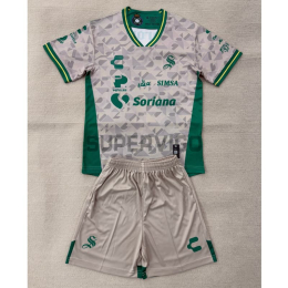 Camiseta Santos Laguna Segunda Equipación 2025/2026 Blanco/Verde Niño Kit
