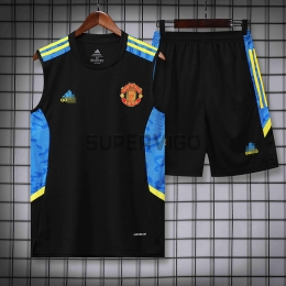 Camiseta de Entrenamiento Manchester United Sin Mangas 2022/2023 Kit Negro