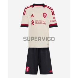 Camiseta Liverpool Segunda Equipación 2025/2026 Blanco Niño Kit