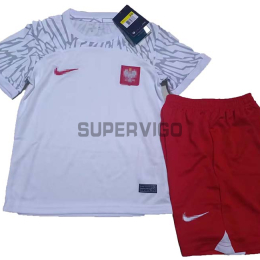 Camiseta Polonia Primera Equipación 2022 Niño Kit Mundial