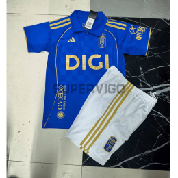 Camiseta Real Oviedo 2025/2026 Primera Equipación Azul Niño Kit