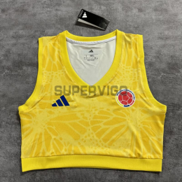 Top corto Colombia Primera Equipación Mundial 2026 Amarillo Mujer