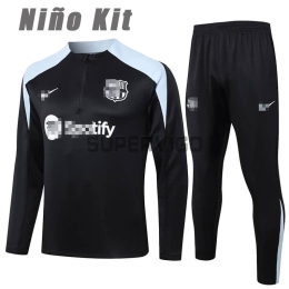 Sudadera De Entrenamiento Barcelona 2024/2025 Niño Kit Negro/Gris