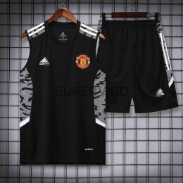 2022/2023 Manchester United Training Vest Kit-Black/White