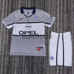 Camiseta PSG Segunda Equipación Retro 2000/01 Gris Niño Kit