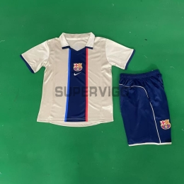 Camiseta Barcelona Segunda Equipación Retro 2001/02 Niño Kit