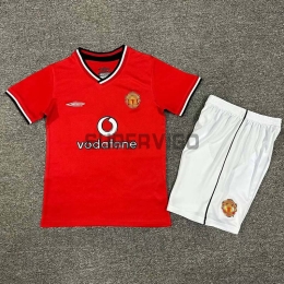 Camiseta Manchester United Primera Equipación Retro 2000/02 Niño Kit
