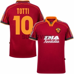 Camiseta TOTTI 10 AS Roma Primera Equipación Retro 1998/99