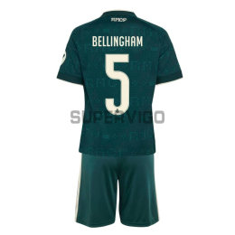Camiseta BELLINGHAM 5 Real Madrid Segunda Equipación 2026/2027 Verde Oscuro Niño Kit con Parche HP