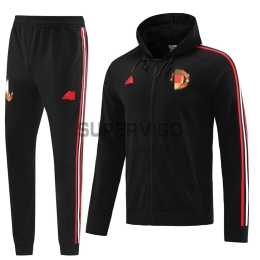 2022/2023 Manchester United Black Hoodie Training Kit (Jacket+Trouser)