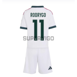 Camiseta RODRYGO 11 Real Madrid Primera Equipación 2026/2027 Blanco Niño Kit con Parche HP