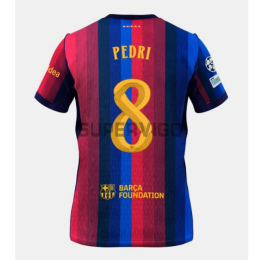 Camiseta PEDRI 8 Barcelona Primera Equipación 2026/2027 Rojo/Azul con Parche UCL