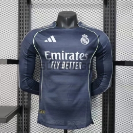 Camiseta Real Madrid Segunda Equipación 2025/2026 ML Azul Marino (EDICIÓN JUGADOR)