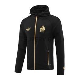 Chaqueta Olympique Marsella 2023/2024 Con Capucha Negro