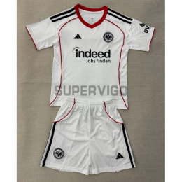 Camiseta Eintracht Fráncfort Segunda Equipación 2025/2026 Blanco Niño Kit