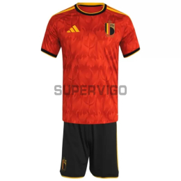 Camiseta Bélgica Primera Equipación Mundial 2026 Rojo Niño Kit