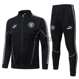 Chandal Manchester City 2025/2026 Negro con Estampado en Manga