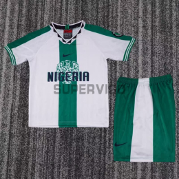 Camiseta Nigeria Segunda Equipación Retro 1996 Blanco/Verde Niño Kit