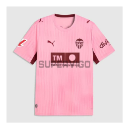 Camiseta Valencia Tercera Equipación 2026/2027 Rosa con Parche La Liga