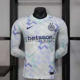 Camiseta Inter de Milan Segunda Equipación 2025/2026 ML Blanco (EDICIÓN JUGADOR)