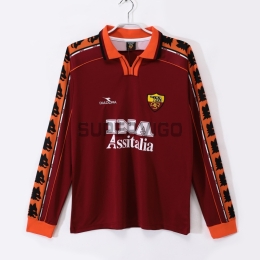 Camiseta AS Roma Primera Equipación Retro 1998/99 ML Rojo Oscuro