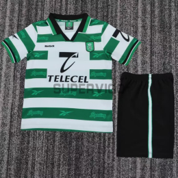 Camiseta Sporting Lisboa Primera Equipación Retro 1999/00 Verde/Blanco Niño Kit