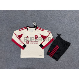 Camiseta Liverpool Segunda Equipación 2025/2026 ML Blanco Niño Kit