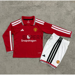 Camiseta Manchester United Primera Equipación 2026/2027 ML Rojo Niño Kit