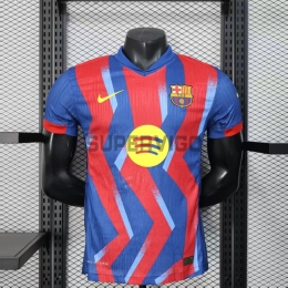 Camiseta Barcelona Cuarta Equipación 2025/2026 Azul/Rojo (EDICIÓN JUGADOR)