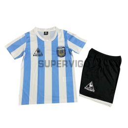 Camiseta Argentina Primera Equipación Retro 1986 Niño Kit